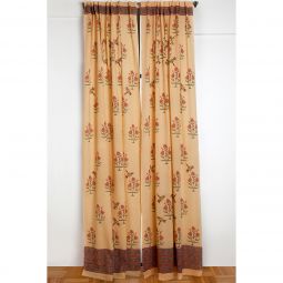 Dragonfly Floral Curtain - Mustard Yellow